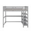 Lit mezzanine double avec tablettes et bureau-432229444