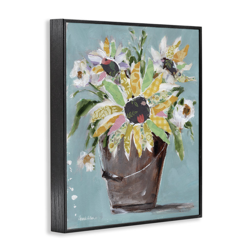 Bouquet de fleurs par Amanda Hilburn bg-092, H 14 po x l 11 po, Giclée encadrée noir minuit