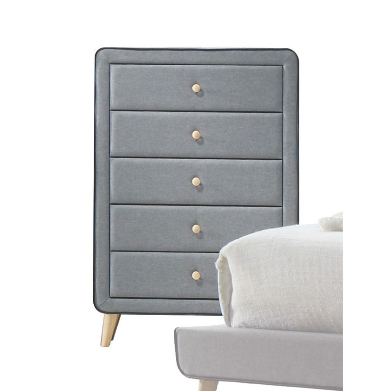 Markease 32'' W 5 - Drawer Dresser, Light Gray