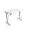 Skyscraper Electric Height Adjustable Standing Desk, Dual Motor and Digital Control with Memory, 48x24, White Top with Brushed Silver Frame-1076506104-1191903525