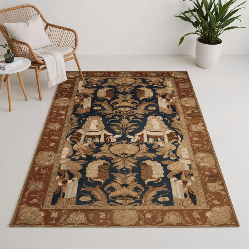 Tapis d'intérieur et d'extérieur brun français, Rectangle 9 pi x 12 pi