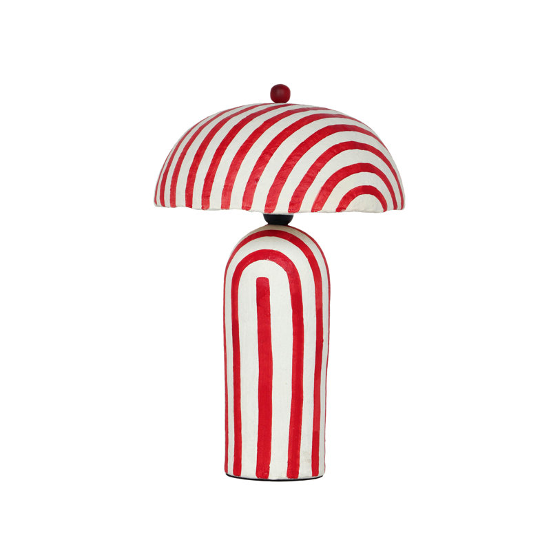 Lampe de table Jamia, Rouge / Blanc, Rouge / Blanc