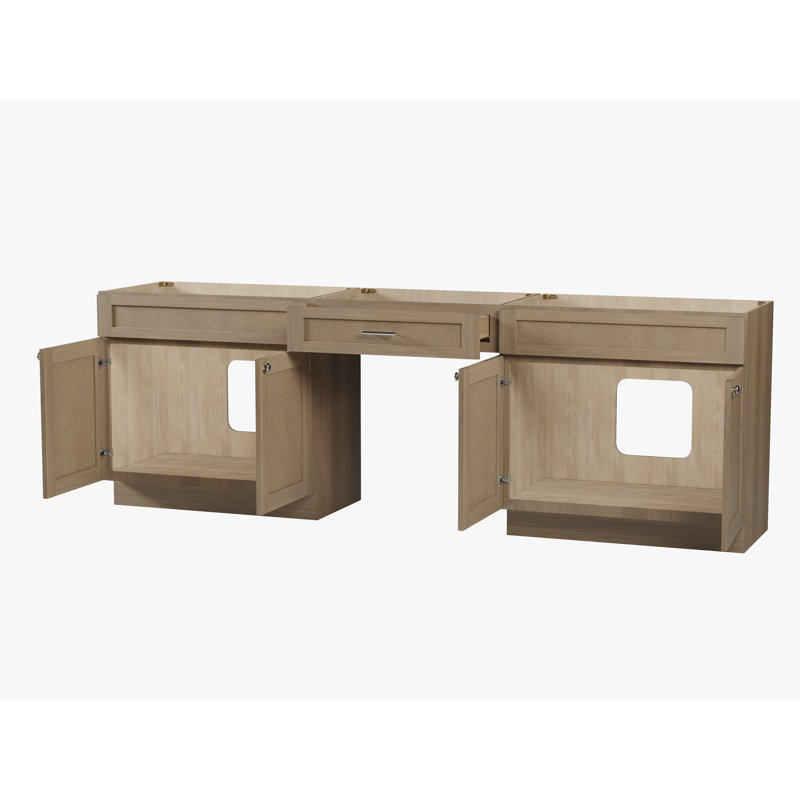 Base de meuble-lavabo double 102 po seulement, Chêne naturel