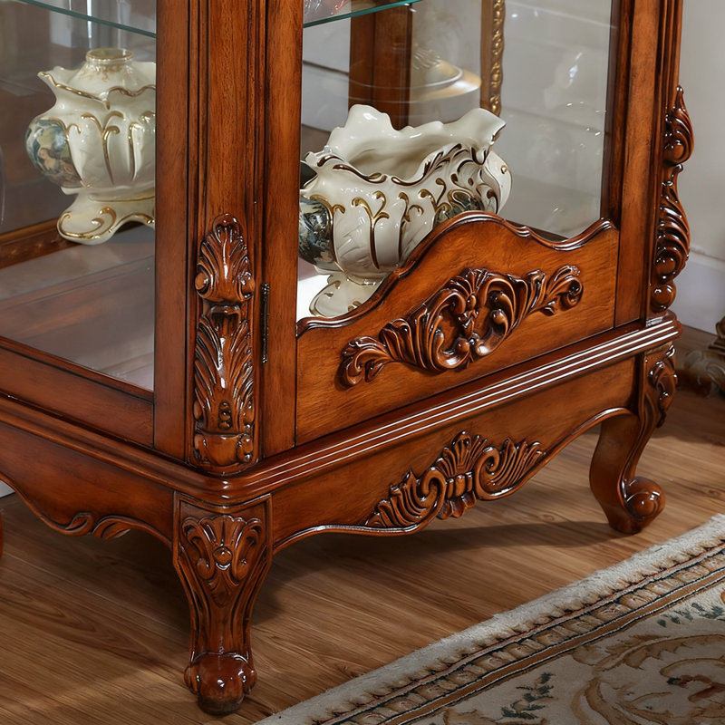 Vitrines en bois massif marron et verre
