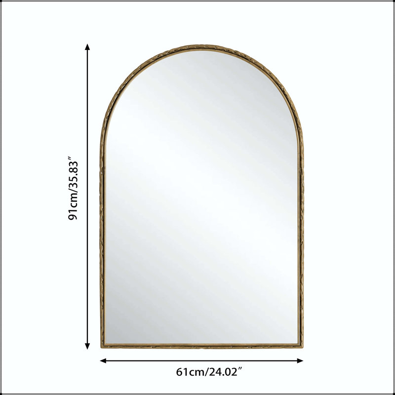 Arched Vanity Mirror with Gold Frame