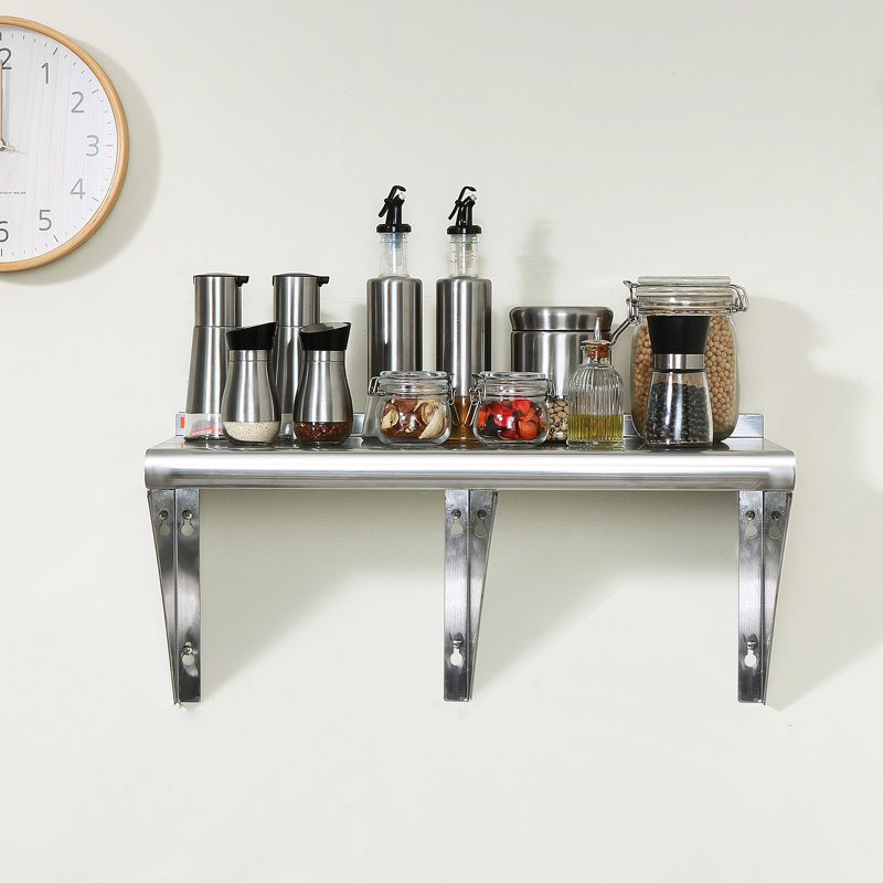 VEVOR 62" Stainless Steel Wall-Mounted Floating Shelf