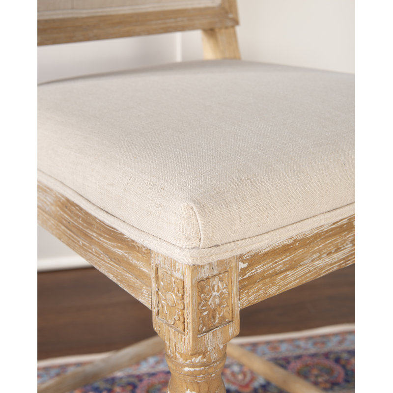 Lathrup Upholstered Counter Stool with Solid Wood Frame, Natural, Counter Stool (25" Seat Height)