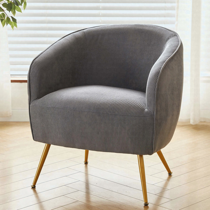Fauteuil d'appoint en velours côtelé, Gris