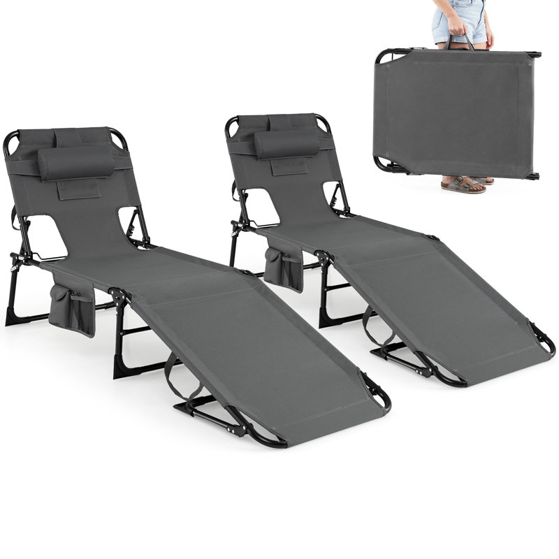 Norland Outdoor Metal Chaise Lounge Set, Gray, 2