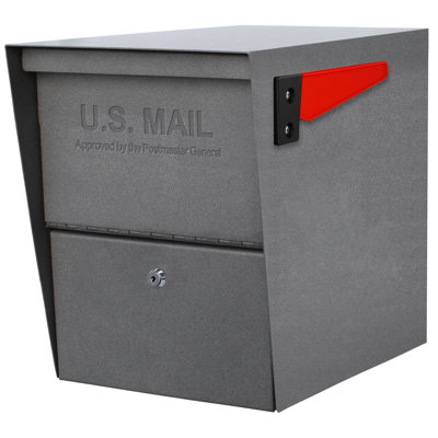 Package Master Steel Post Mounted Mailbox with Magnetic Closure