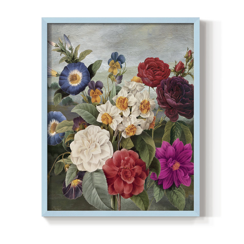 «Botanical Landscape I», reproduction encadrée - bois massif, 21" H x 17" W, Bleu