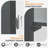 5x8 FT Aluminum Grill Pergola Kit - Adjustable Louvered Roof with Outdoor Bar Tables-119969974