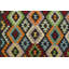 Tapis géométrique noir / rouge / orange en laine tissé à la main de 6 pi 8 po x 9 pi 9 po Kemma