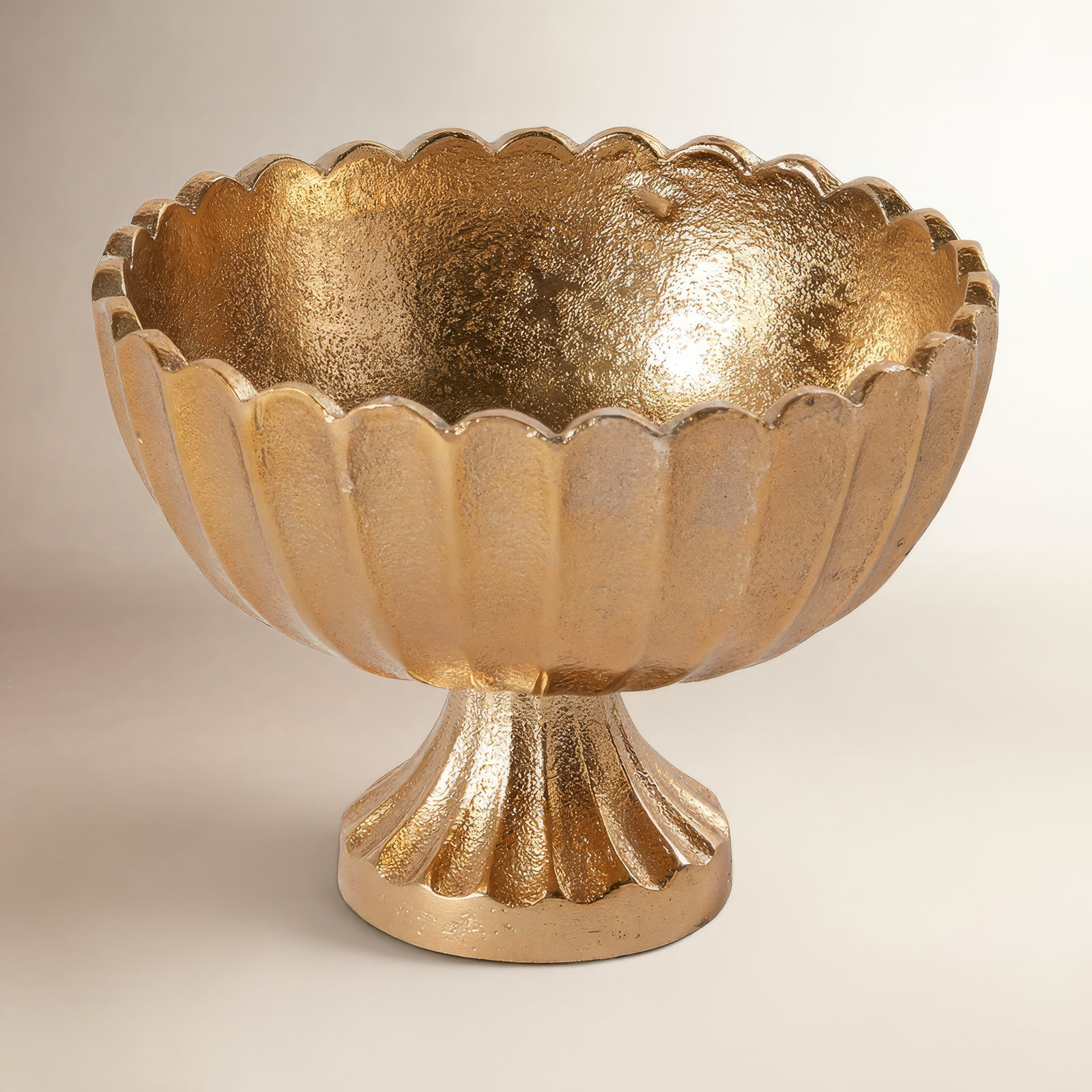 Abrams Handmade Metal Table Vase, 4.5" H x 5.75" W x 5.75" D