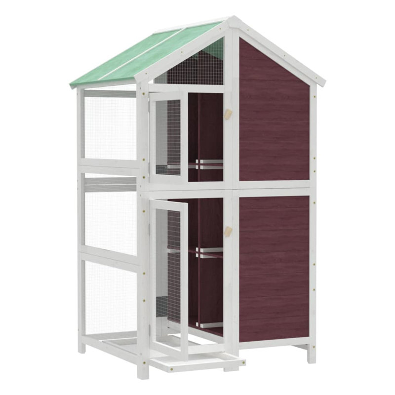 Aztlan Free Standing Birdhouse, Mocha/White