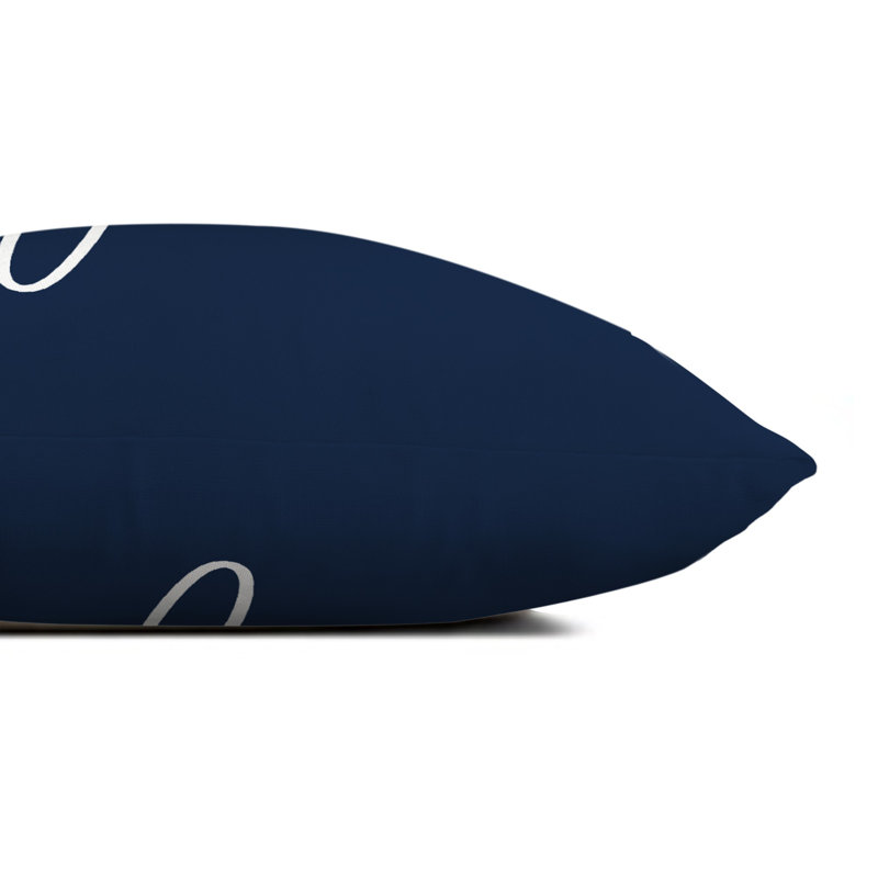 Outdoor Reversible Throw Pillow, Navy/White