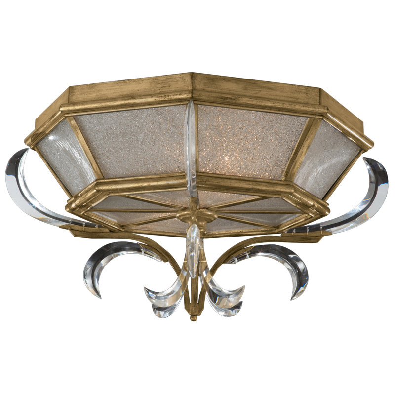 Plafonnier encastré rond biseauté 26 po, Feuille d’or