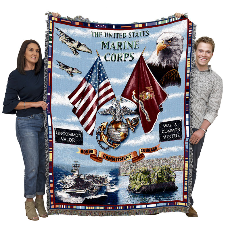 Jeté en coton Pure Country Weavers, Land Marine Air Marine Corps