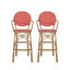Ensemble de 2 tabourets de bar d'extérieur en osier et aluminium 29,5 po, finition bambou-1642090016