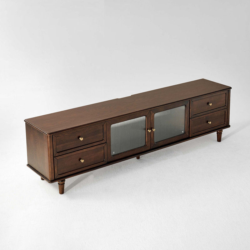 78.74"W Solid Wood Modern Traditional TV Stand, 78.74"L, Ash