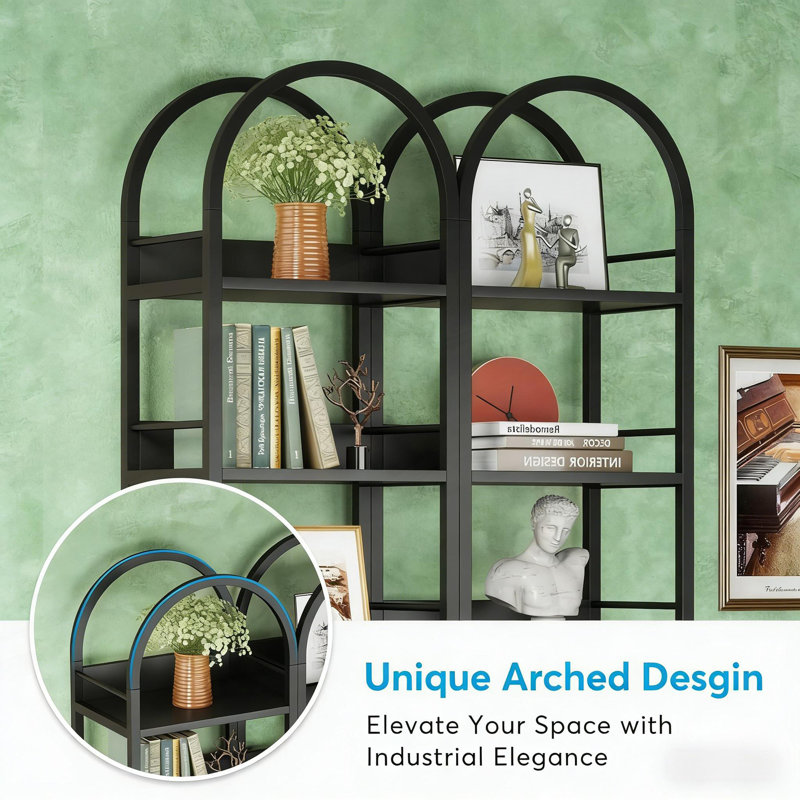 Versatility Display Shelf, Compact Bookshelf, Arched Corner Bookcase