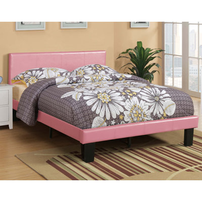 Base de lit tapissier pleine grandeur avec lattes en bois, offrant confort et style pour une chambre à coucher relaxante.