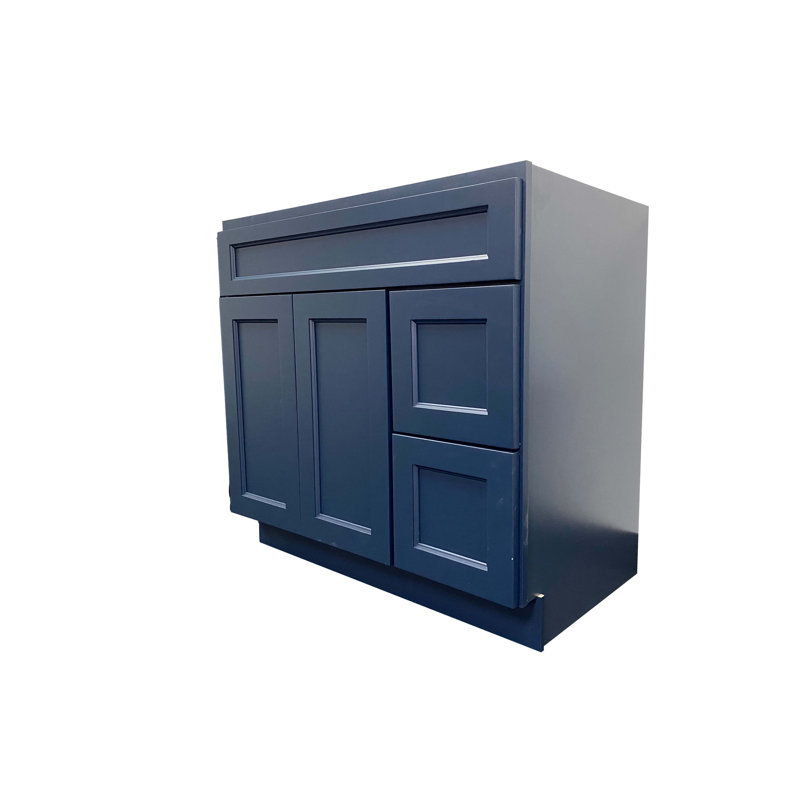 Blue 36" Shaker Style Single Bathroom Vanity Base