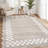 Scalloped Area Rugs Modern Bordered Accent Carpet,Non-Slip Floor Cover,Stain-Resistant Indoor Mat for Bedroom,Kitchen,Living Room-620051056-620051066