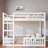 Wood Bunk Bed With Ladder And Guardrails-257992986
