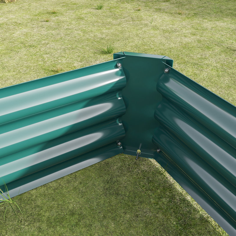 Rectangle 421Ft Metal Raised Planter For Plants, Flowers, Easy Assembly, - Rust Vegetables, Rust, Long Term, Green