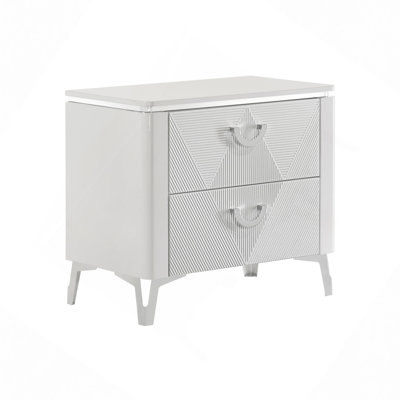 2-Drawer Nightstand With Dual USB Port