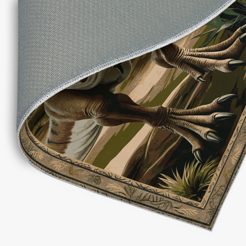 Dinosaurs Brown Indoor and Outdoor Area Rug, Rectangle 2' x 3'