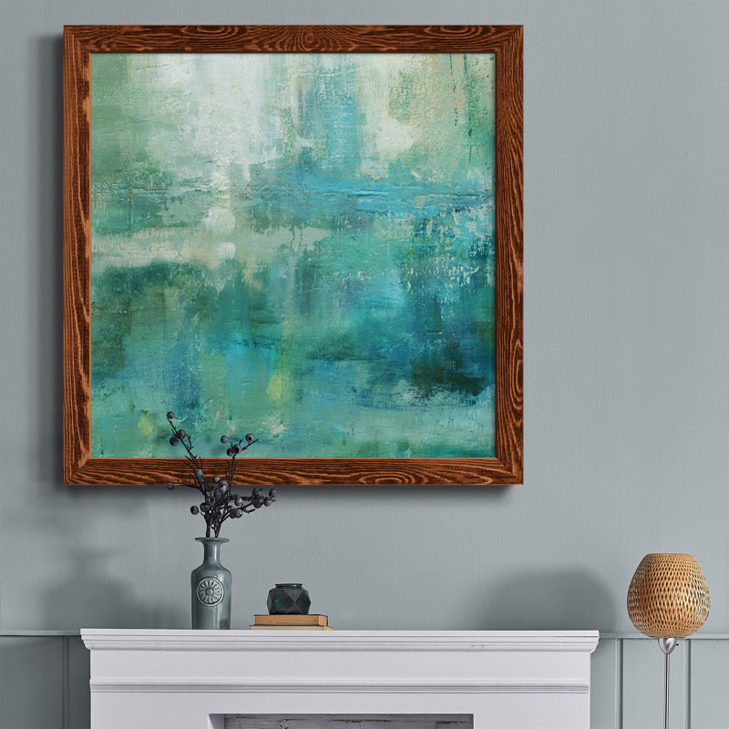 " Around The Mountain I ", Maple Framed, 34.5" H x 34.5" W x 1" D