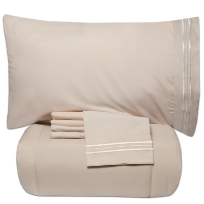All Season Bed-in-A-Bag 4pc/5pc Solid Color Comforter & Sheet Set by Sweet Home Collection