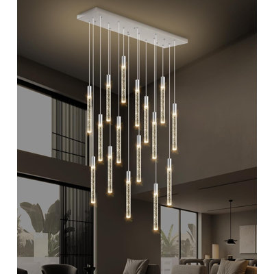 16 Lights Rectangular Modern Glam Chandelier