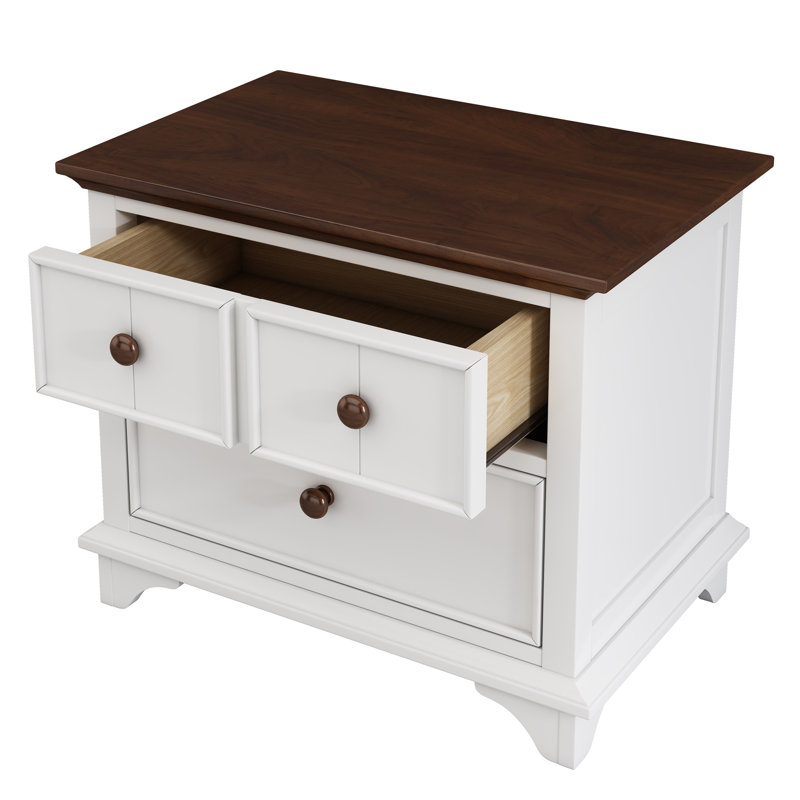Table de bout en bois à deux tiroirs avec table de bout pour la chambre à coucher et le salon