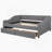 Upholstered daybed with Two Drawers, Wood Slat Support
