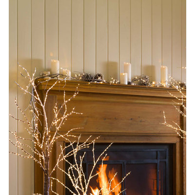 60'' in. Lighted Faux Birch Garland