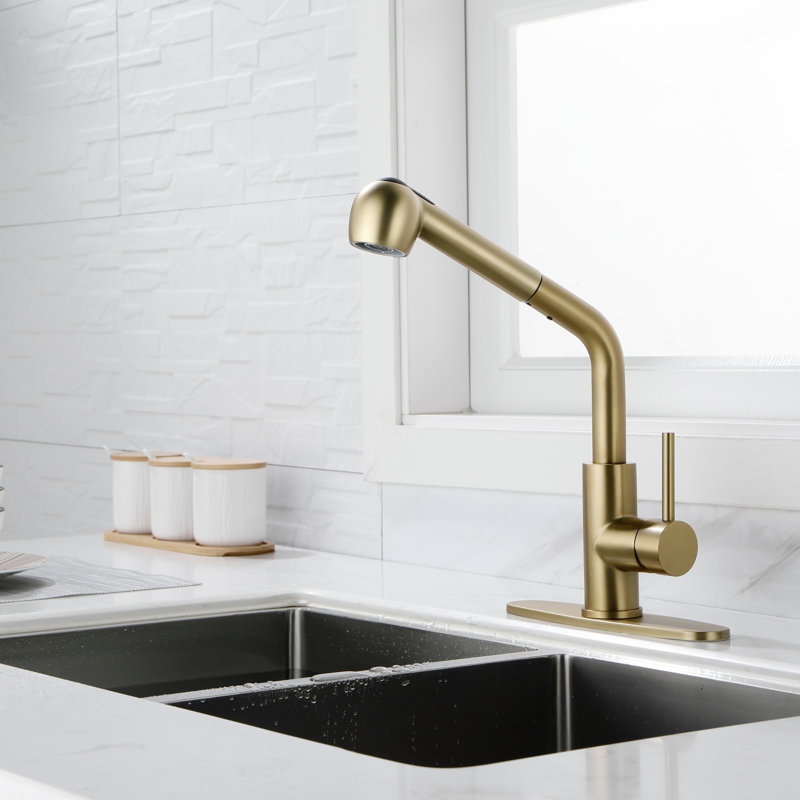 Utility Sink Faucets Single-Handle Pull-Out Laundry Faucet With Dual Spray Function Spot Resistant