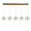 Willeford 5 - Light 52.4" W Oversized Kitchen Island Pendant with Iridescent Glass Accents