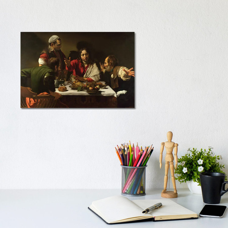 The Supper At Emmaus, 1601 by Michelangelo Merisi Da Caravaggio - Wrapped Canvas Painting, 20.32 cm H x 30.48 cm W