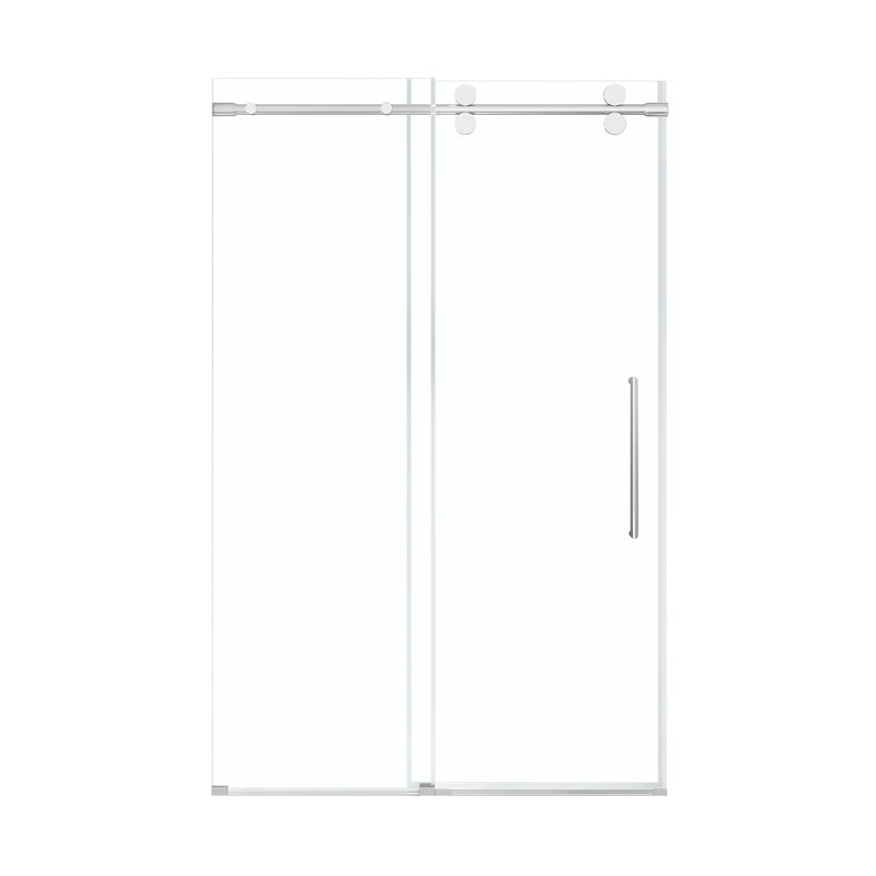 Ensemble de douche coulissante avec porte et base Reva 48 po x 32 po - Chrome, H 76,77 po x l 47,99 po x P 32,01 po