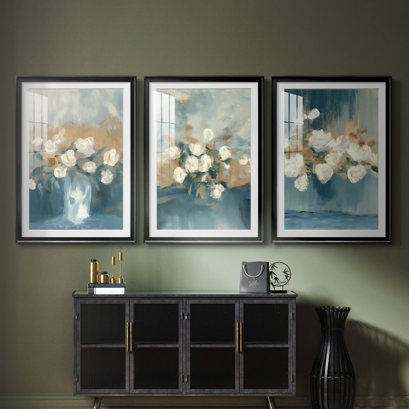 3 pièces FLORAL Series, Noir, H 21 po x l 30 po