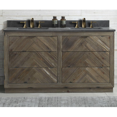 Deepa 60'' Double Bathroom Vanity with Stone Top