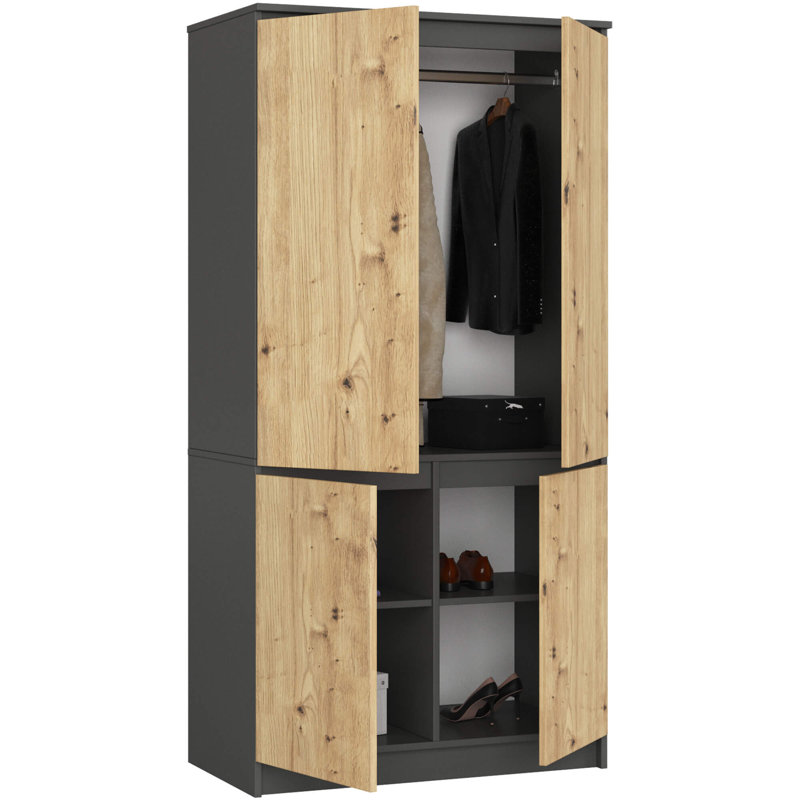 Srikanth 4 Door Manufactured Wood Wardrobe