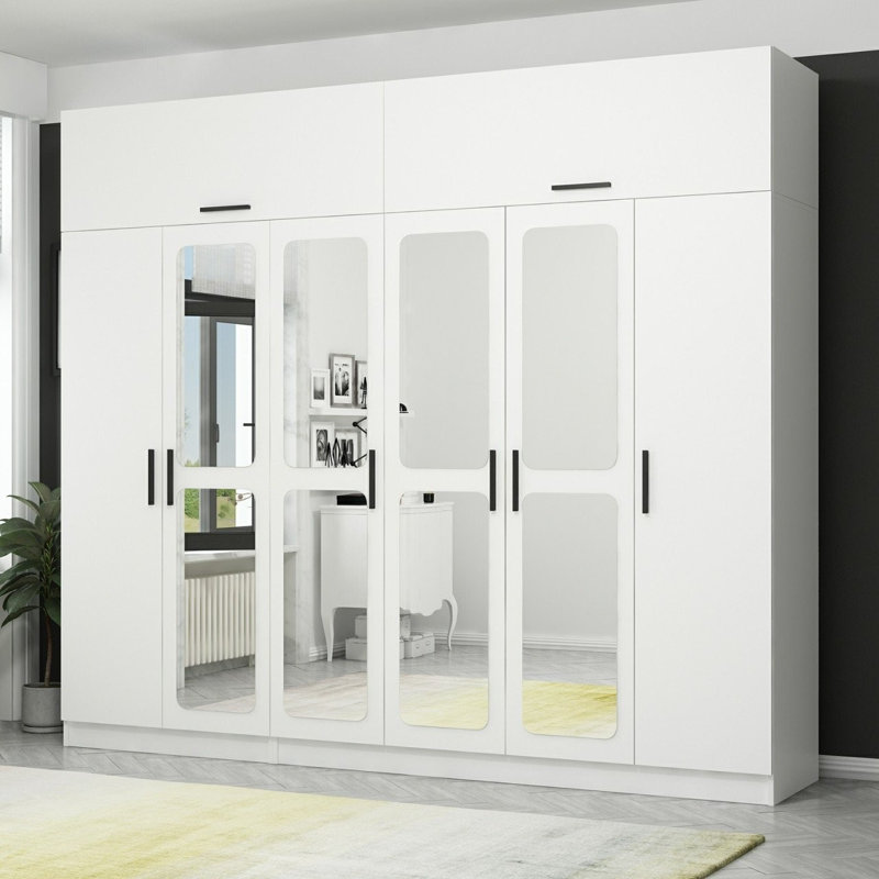 Elina 8 Door Wardrobe, 255cm H x 270cm W x 52cm D