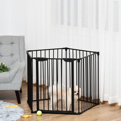 Pet Safety Gate Panels Playpen Metal Fence with Walk Through Door