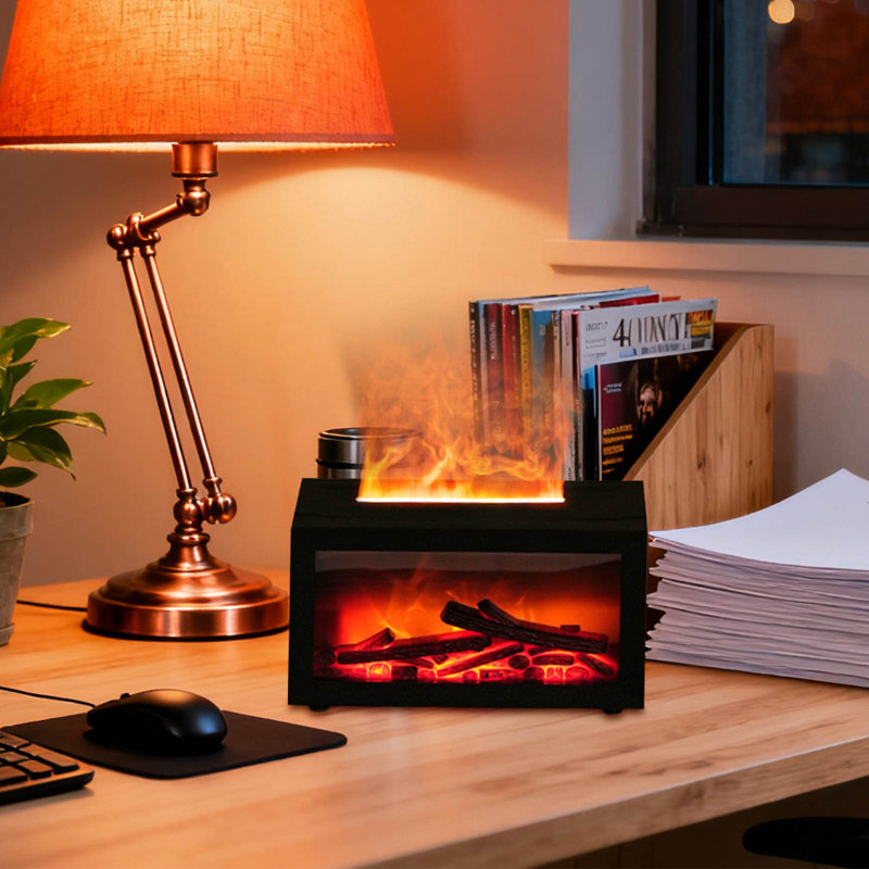Diffuseur de bureau pour aromathérapie - Humidificateur de flamme coloré