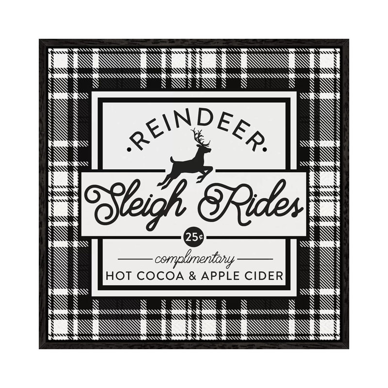 Plaid Holidays III - Print on Canvas, Black Framed, 45.72 cm H x 45.72 cm W