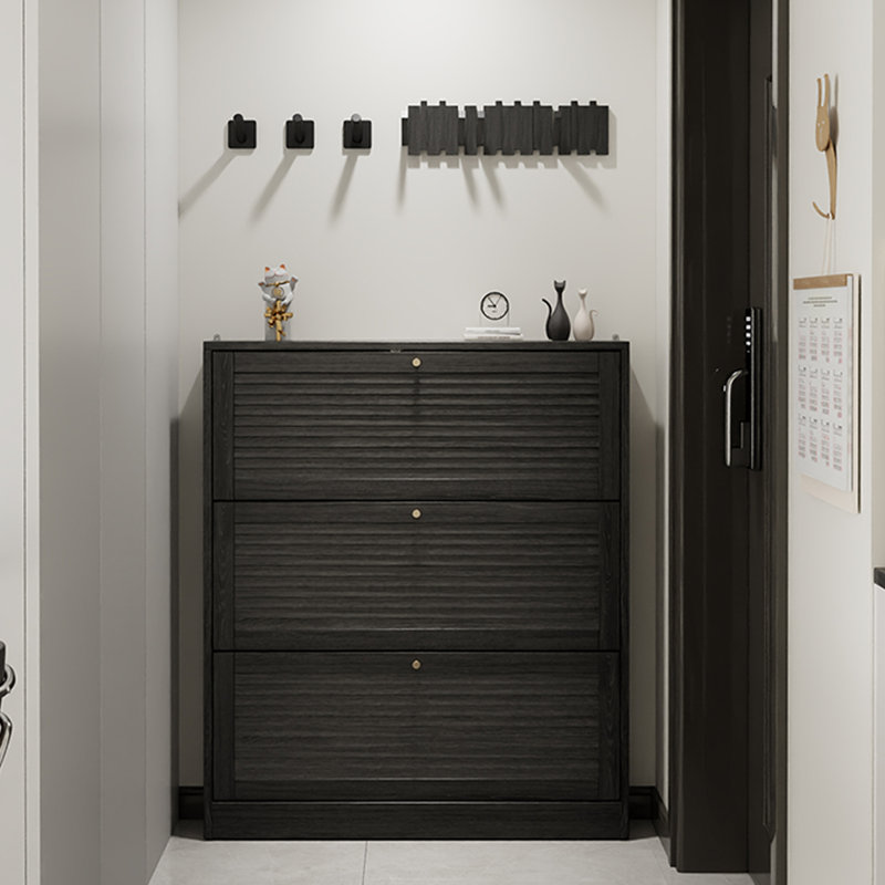 Black Solid wood Shoe Storage